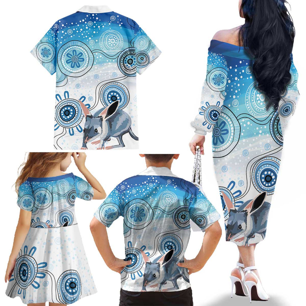 Australia Easter Indigenous Family Matching Off The Shoulder Long Sleeve Dress and Hawaiian Shirt Bilby Happy Easter