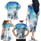 Australia Easter Indigenous Family Matching Off The Shoulder Long Sleeve Dress and Hawaiian Shirt Bilby Happy Easter