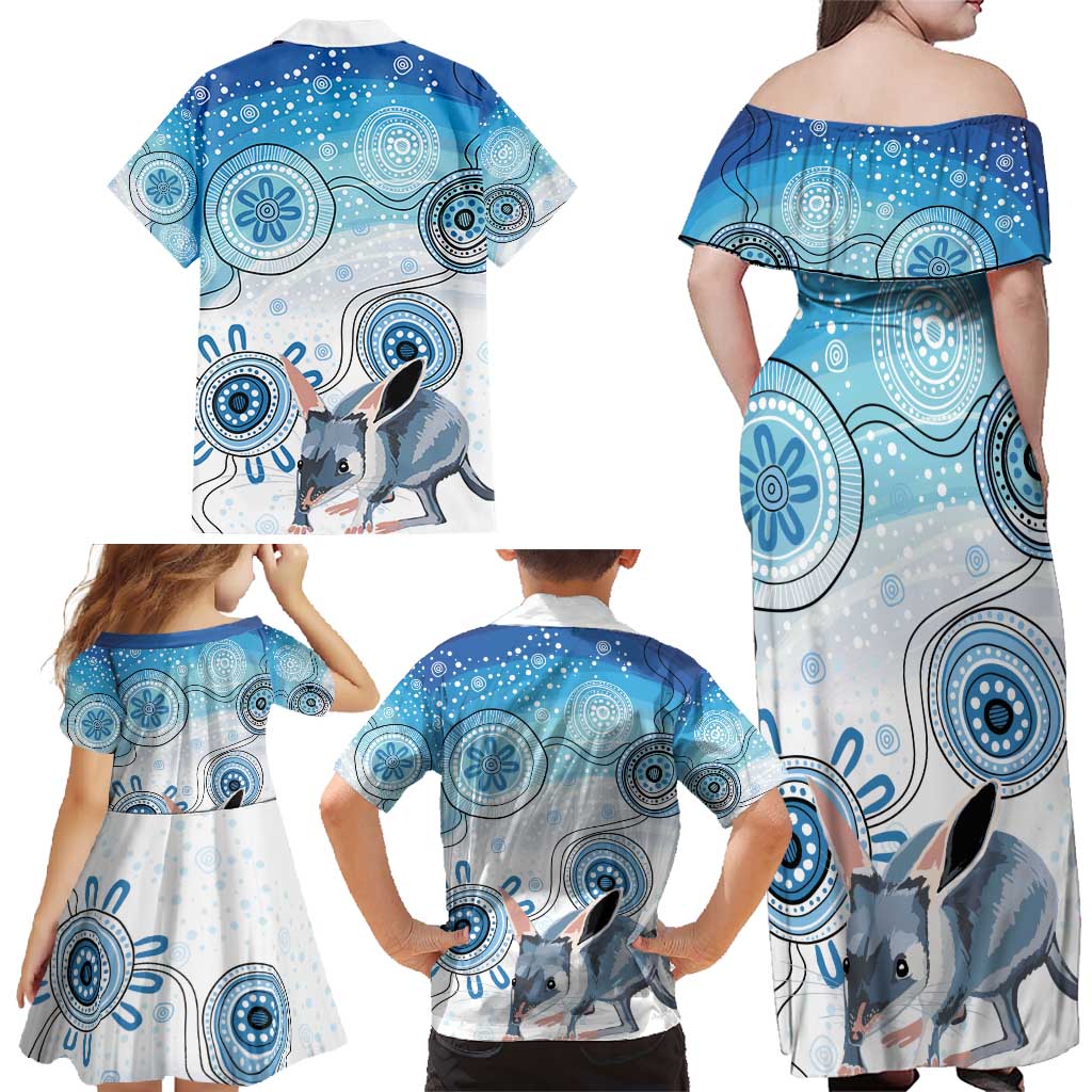 Australia Easter Indigenous Family Matching Off Shoulder Maxi Dress and Hawaiian Shirt Bilby Happy Easter