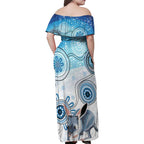 Australia Easter Indigenous Family Matching Off Shoulder Maxi Dress and Hawaiian Shirt Bilby Happy Easter