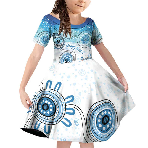Australia Easter Indigenous Family Matching Off Shoulder Short Dress and Hawaiian Shirt Bilby Happy Easter