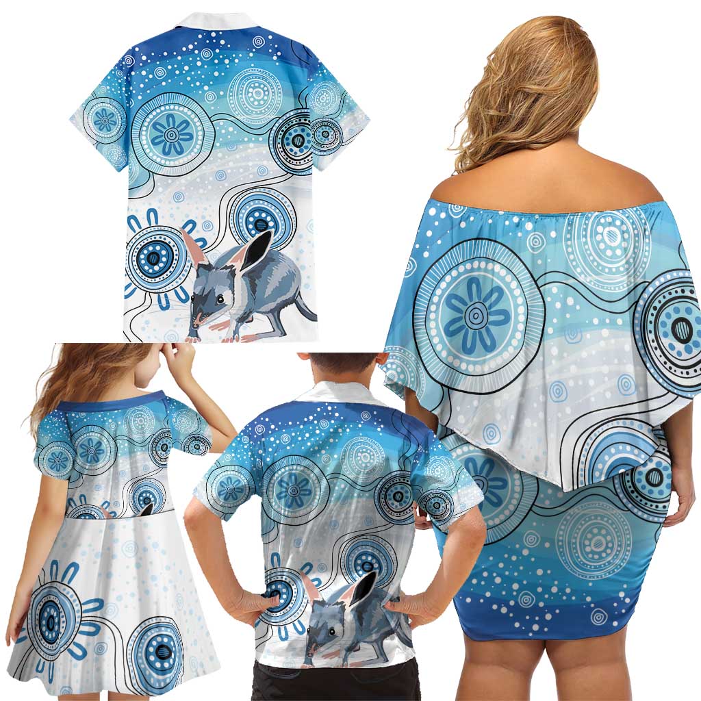 Australia Easter Indigenous Family Matching Off Shoulder Short Dress and Hawaiian Shirt Bilby Happy Easter