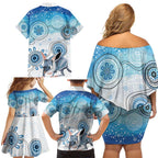 Australia Easter Indigenous Family Matching Off Shoulder Short Dress and Hawaiian Shirt Bilby Happy Easter