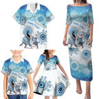 Australia Easter Indigenous Family Matching Puletasi and Hawaiian Shirt Bilby Happy Easter