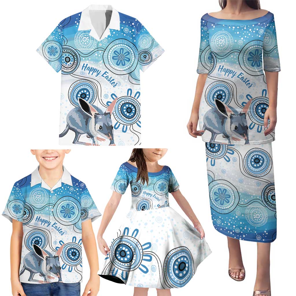 Australia Easter Indigenous Family Matching Puletasi and Hawaiian Shirt Bilby Happy Easter