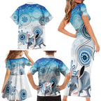 Australia Easter Indigenous Family Matching Short Sleeve Bodycon Dress and Hawaiian Shirt Bilby Happy Easter