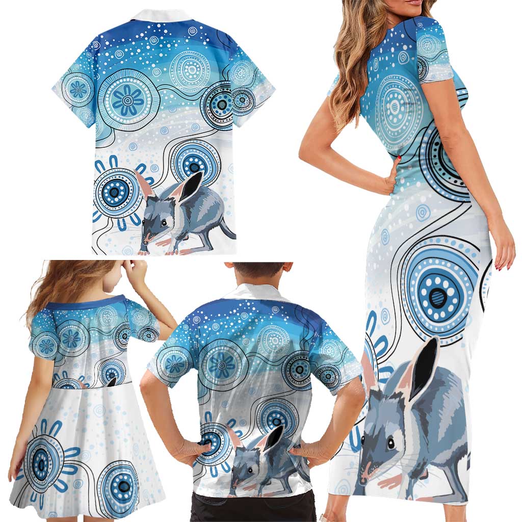 Australia Easter Indigenous Family Matching Short Sleeve Bodycon Dress and Hawaiian Shirt Bilby Happy Easter