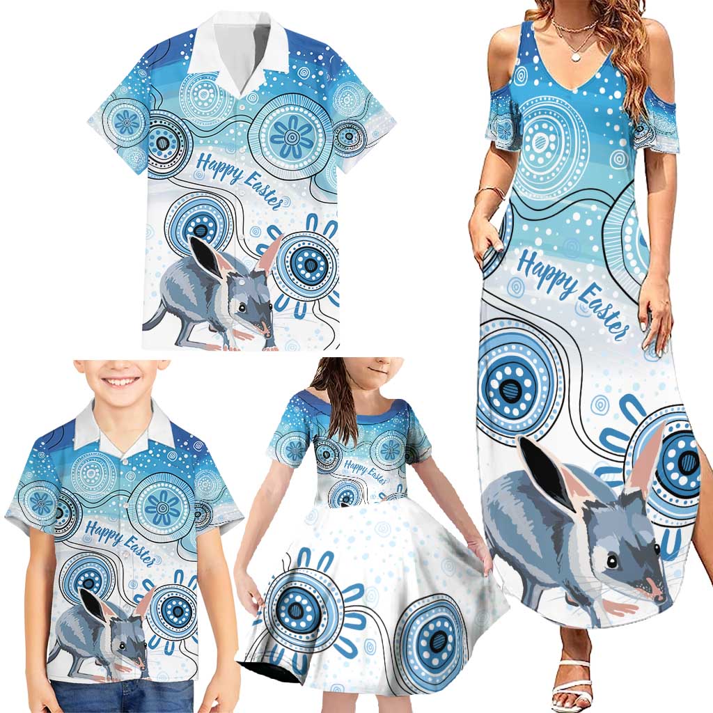 Australia Easter Indigenous Family Matching Summer Maxi Dress and Hawaiian Shirt Bilby Happy Easter