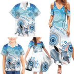 Australia Easter Indigenous Family Matching Summer Maxi Dress and Hawaiian Shirt Bilby Happy Easter