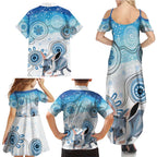 Australia Easter Indigenous Family Matching Summer Maxi Dress and Hawaiian Shirt Bilby Happy Easter