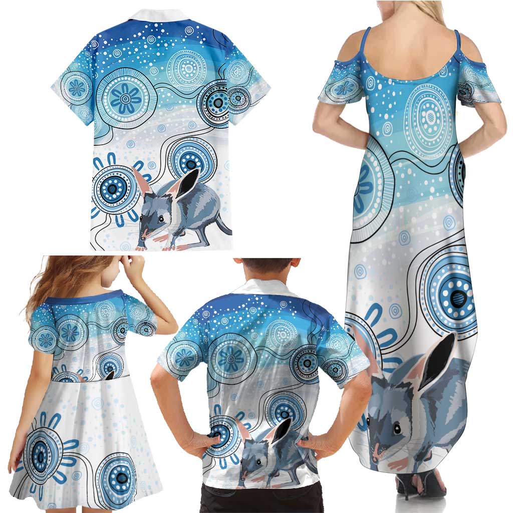 Australia Easter Indigenous Family Matching Summer Maxi Dress and Hawaiian Shirt Bilby Happy Easter