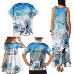Australia Easter Indigenous Family Matching Tank Maxi Dress and Hawaiian Shirt Bilby Happy Easter