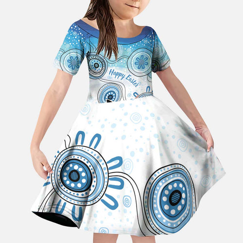 Australia Easter Indigenous Kid Short Sleeve Dress Bilby Happy Easter