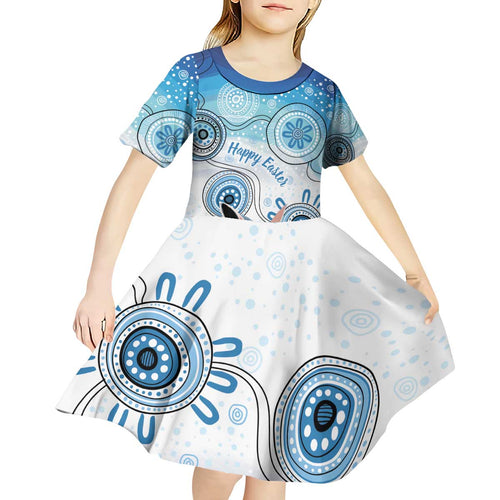 Australia Easter Indigenous Kid Short Sleeve Dress Bilby Happy Easter