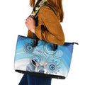 Australia Easter Indigenous Leather Tote Bag Bilby Happy Easter
