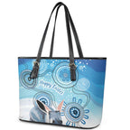 Australia Easter Indigenous Leather Tote Bag Bilby Happy Easter