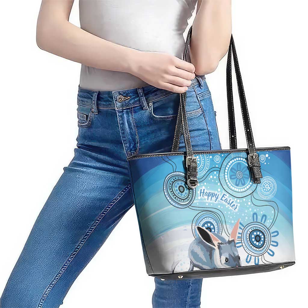 Australia Easter Indigenous Leather Tote Bag Bilby Happy Easter