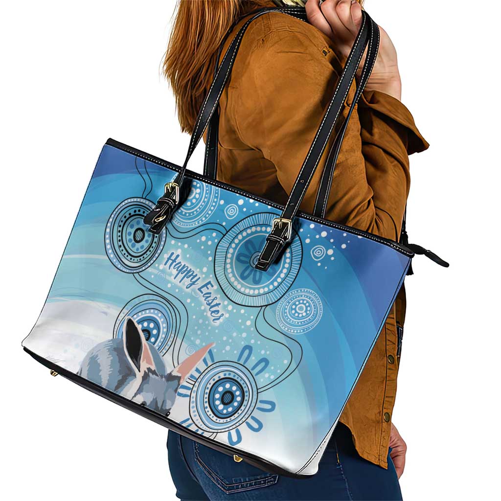 Australia Easter Indigenous Leather Tote Bag Bilby Happy Easter