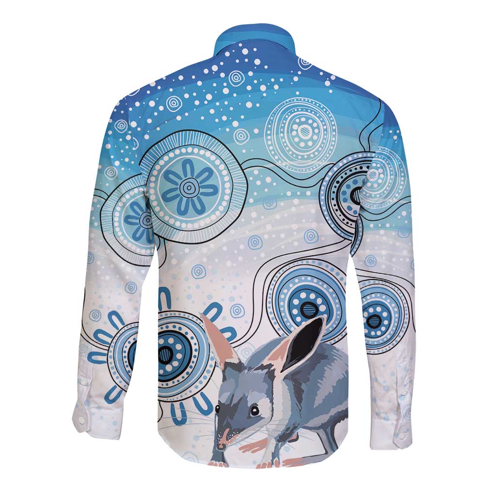 Australia Easter Indigenous Long Sleeve Button Shirt Bilby Happy Easter
