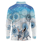 Australia Easter Indigenous Long Sleeve Polo Shirt Bilby Happy Easter