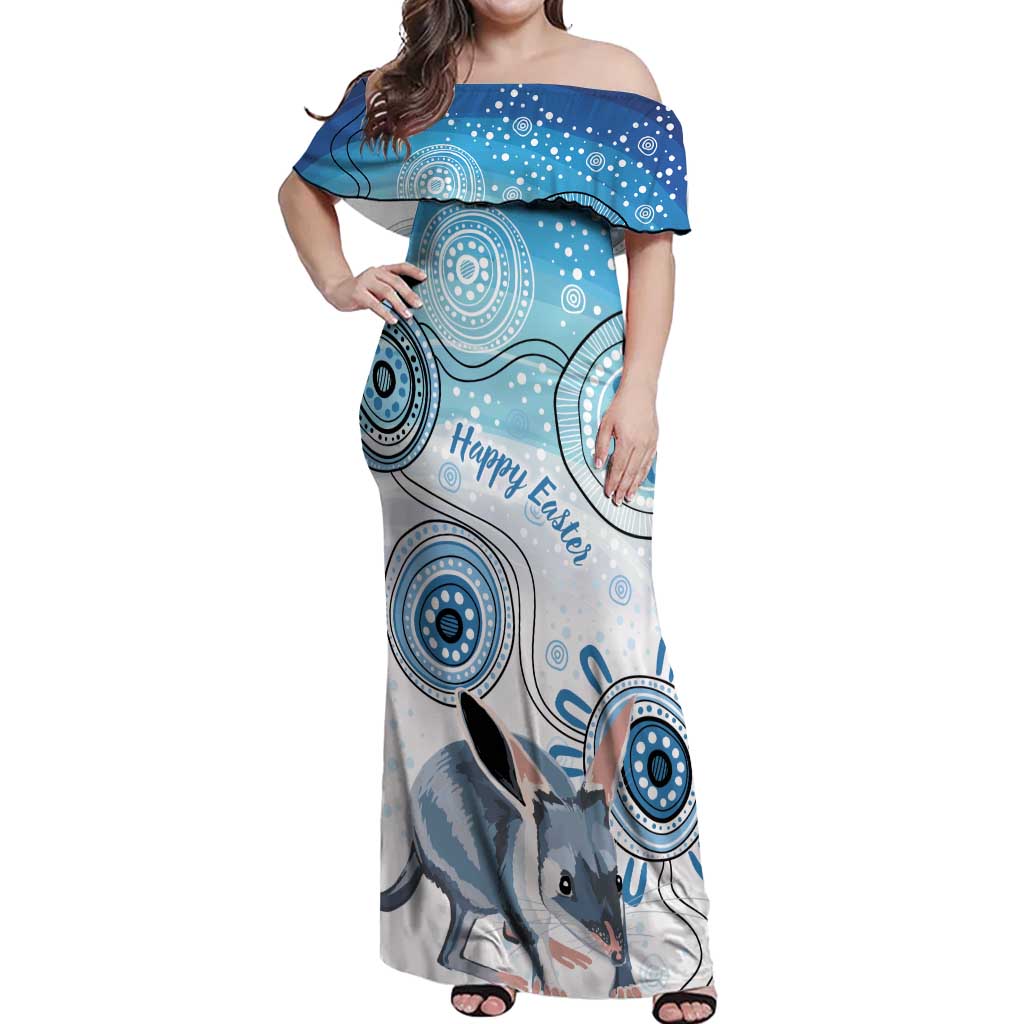 Australia Easter Indigenous Off Shoulder Maxi Dress Bilby Happy Easter