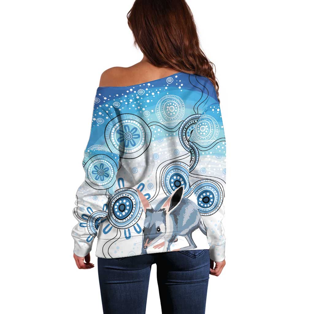 Australia Easter Indigenous Off Shoulder Sweater Bilby Happy Easter