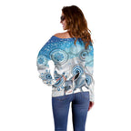 Australia Easter Indigenous Off Shoulder Sweater Bilby Happy Easter