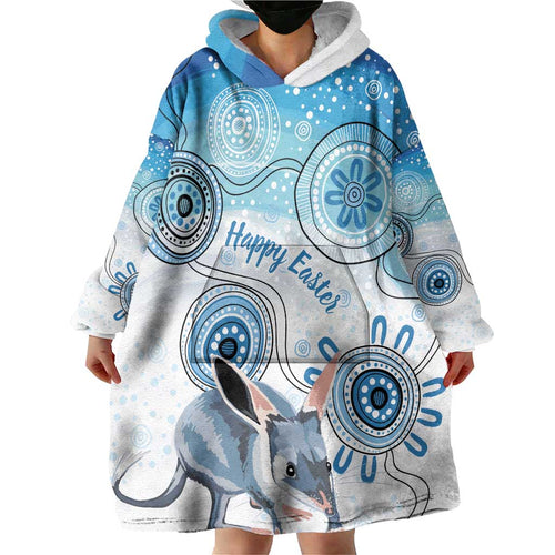 Australia Easter Indigenous Wearable Blanket Hoodie Bilby Happy Easter