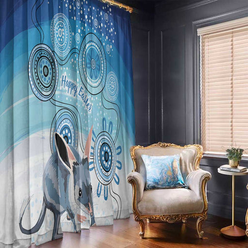 Australia Easter Indigenous Window Curtain Bilby Happy Easter