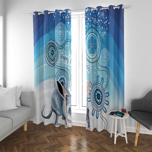 Australia Easter Indigenous Window Curtain Bilby Happy Easter