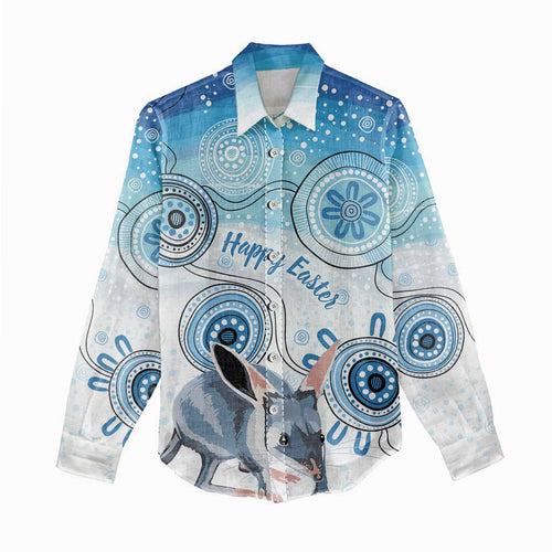 Australia Easter Indigenous Women Casual Shirt Bilby Happy Easter
