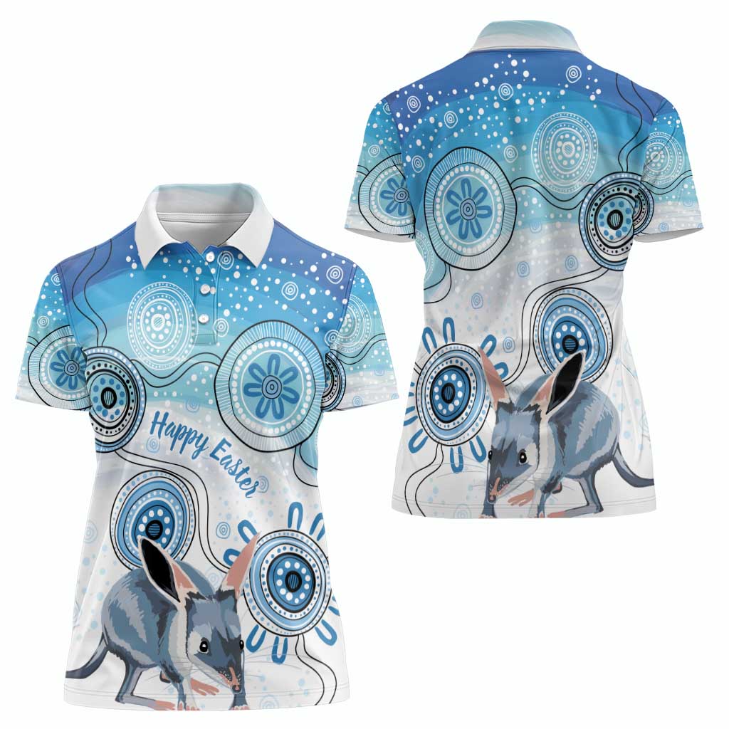Australia Easter Indigenous Women Polo Shirt Bilby Happy Easter