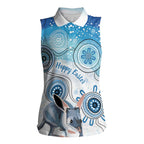 Australia Easter Indigenous Women Sleeveless Polo Shirt Bilby Happy Easter