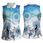 Australia Easter Indigenous Women Sleeveless Polo Shirt Bilby Happy Easter
