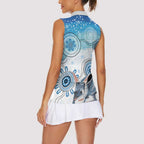 Australia Easter Indigenous Women Sleeveless Polo Shirt Bilby Happy Easter