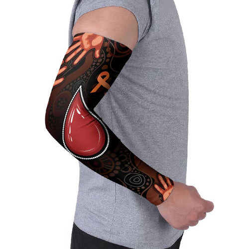 Australia Indigenous Leukemia Awareness Arm Sleeves Aboriginal Dot Arts - Aussie Hoodie