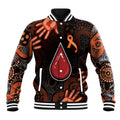 Australia Indigenous Leukemia Awareness Baseball Jacket Aboriginal Dot Arts - Aussie Hoodie