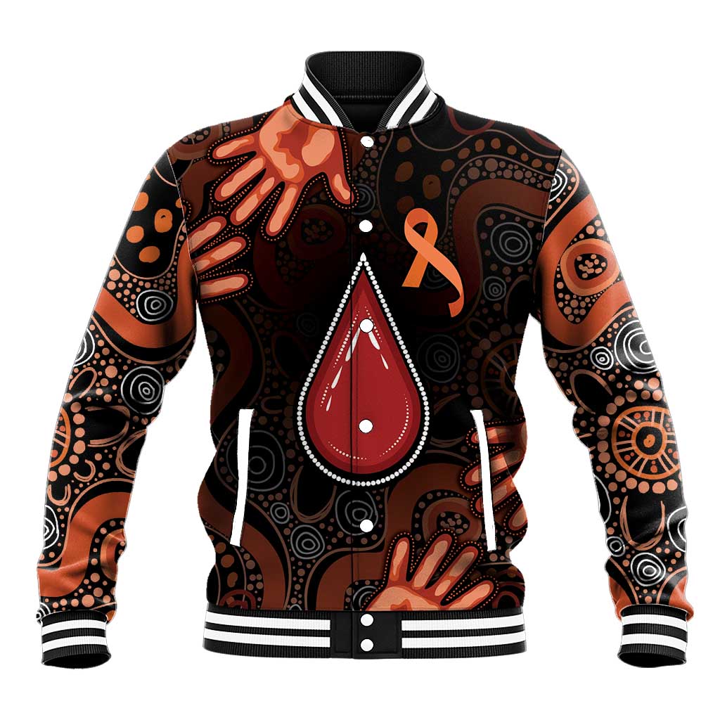 Australia Indigenous Leukemia Awareness Baseball Jacket Aboriginal Dot Arts - Aussie Hoodie
