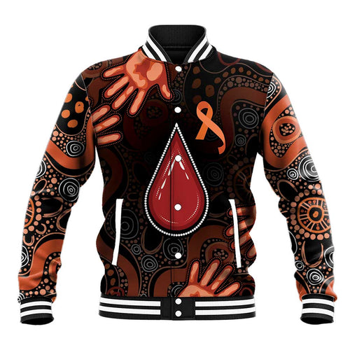 Australia Indigenous Leukemia Awareness Baseball Jacket Aboriginal Dot Arts - Aussie Hoodie
