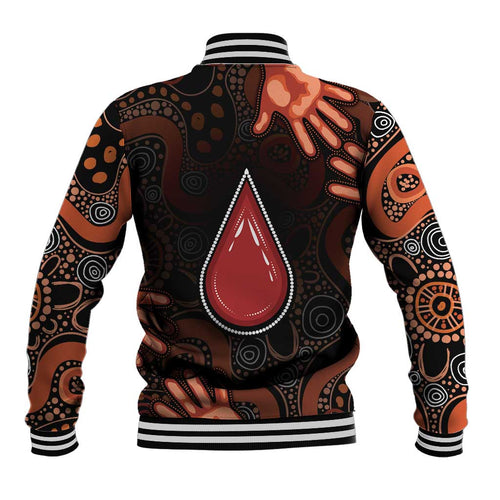 Australia Indigenous Leukemia Awareness Baseball Jacket Aboriginal Dot Arts - Aussie Hoodie