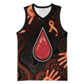 Australia Indigenous Leukemia Awareness Basketball Jersey Aboriginal Dot Arts - Aussie Hoodie