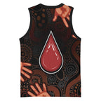 Australia Indigenous Leukemia Awareness Basketball Jersey Aboriginal Dot Arts - Aussie Hoodie