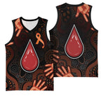 Australia Indigenous Leukemia Awareness Basketball Jersey Aboriginal Dot Arts - Aussie Hoodie