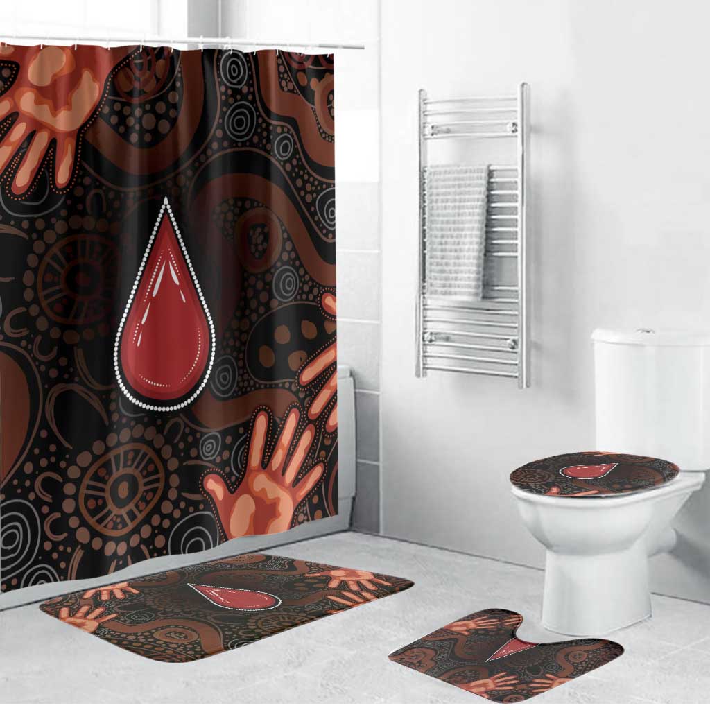 Australia Indigenous Leukemia Awareness Bathroom Set Aboriginal Dot Arts - Aussie Hoodie