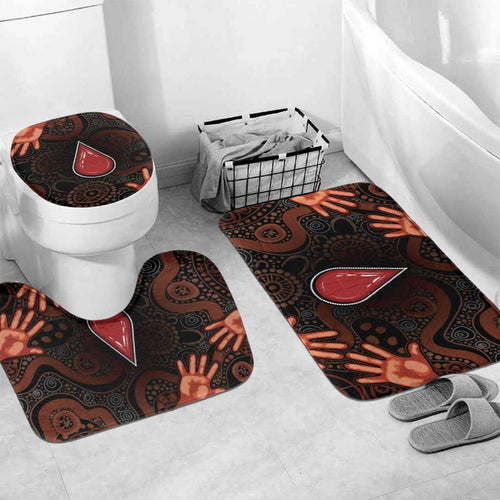 Australia Indigenous Leukemia Awareness Bathroom Set Aboriginal Dot Arts - Aussie Hoodie