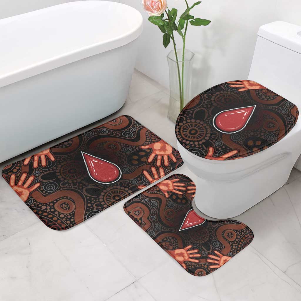Australia Indigenous Leukemia Awareness Bathroom Set Aboriginal Dot Arts - Aussie Hoodie