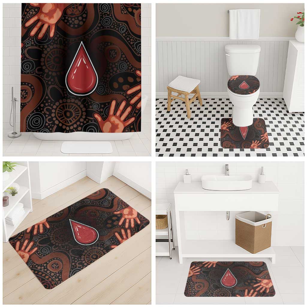 Australia Indigenous Leukemia Awareness Bathroom Set Aboriginal Dot Arts - Aussie Hoodie