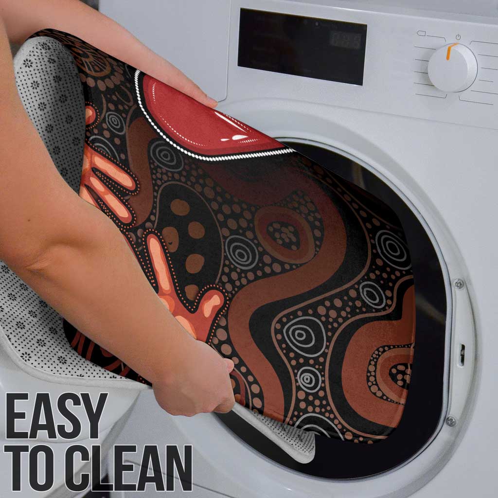 Australia Indigenous Leukemia Awareness Bathroom Set Aboriginal Dot Arts - Aussie Hoodie