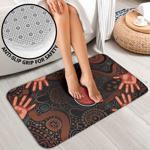 Australia Indigenous Leukemia Awareness Bathroom Set Aboriginal Dot Arts - Aussie Hoodie