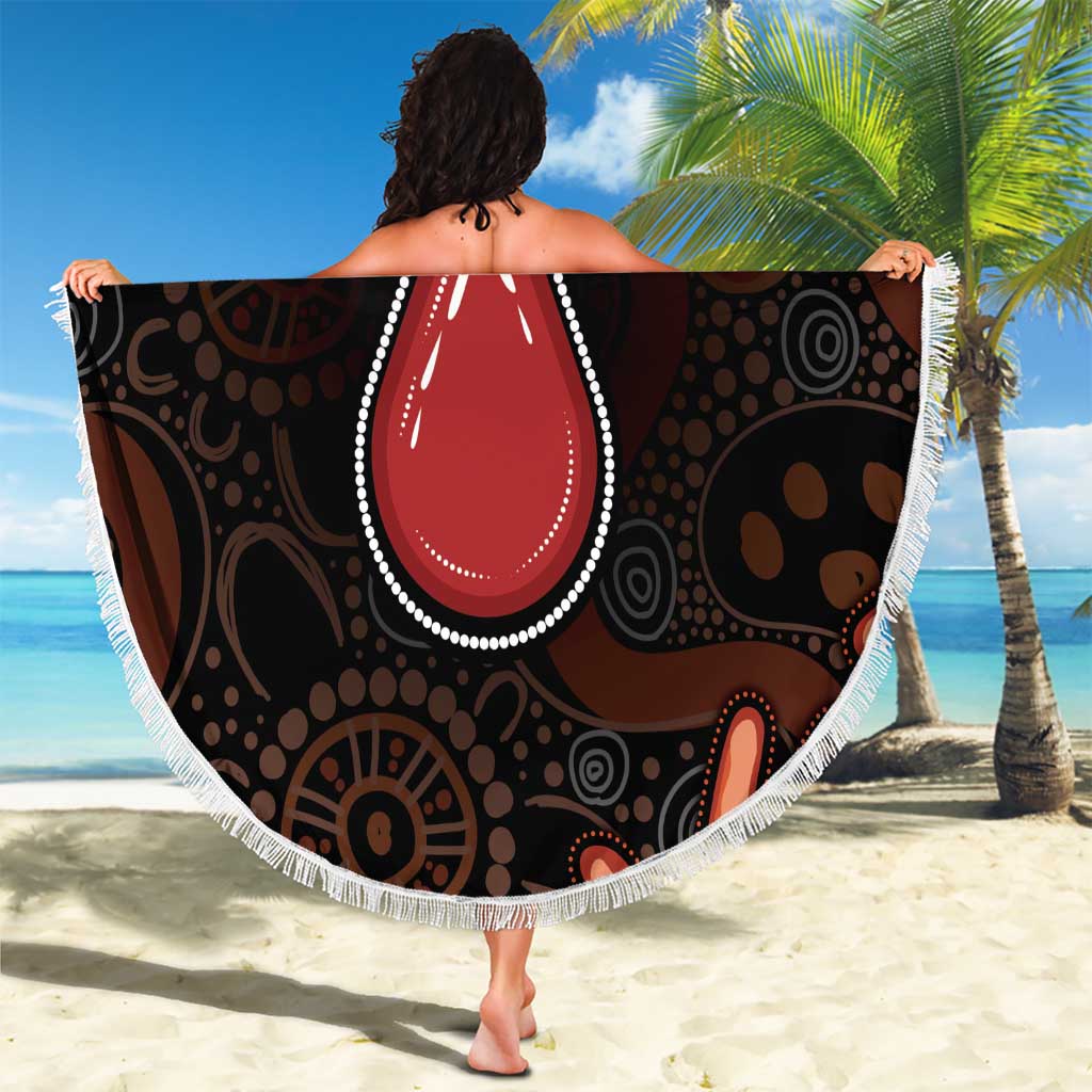 Australia Indigenous Leukemia Awareness Beach Blanket Aboriginal Dot Arts - Aussie Hoodie